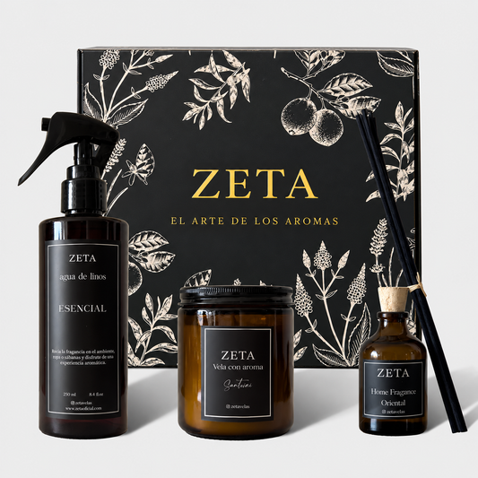 Kit Vela agua de linos y difusor de aroma con caja nueva ZETA
